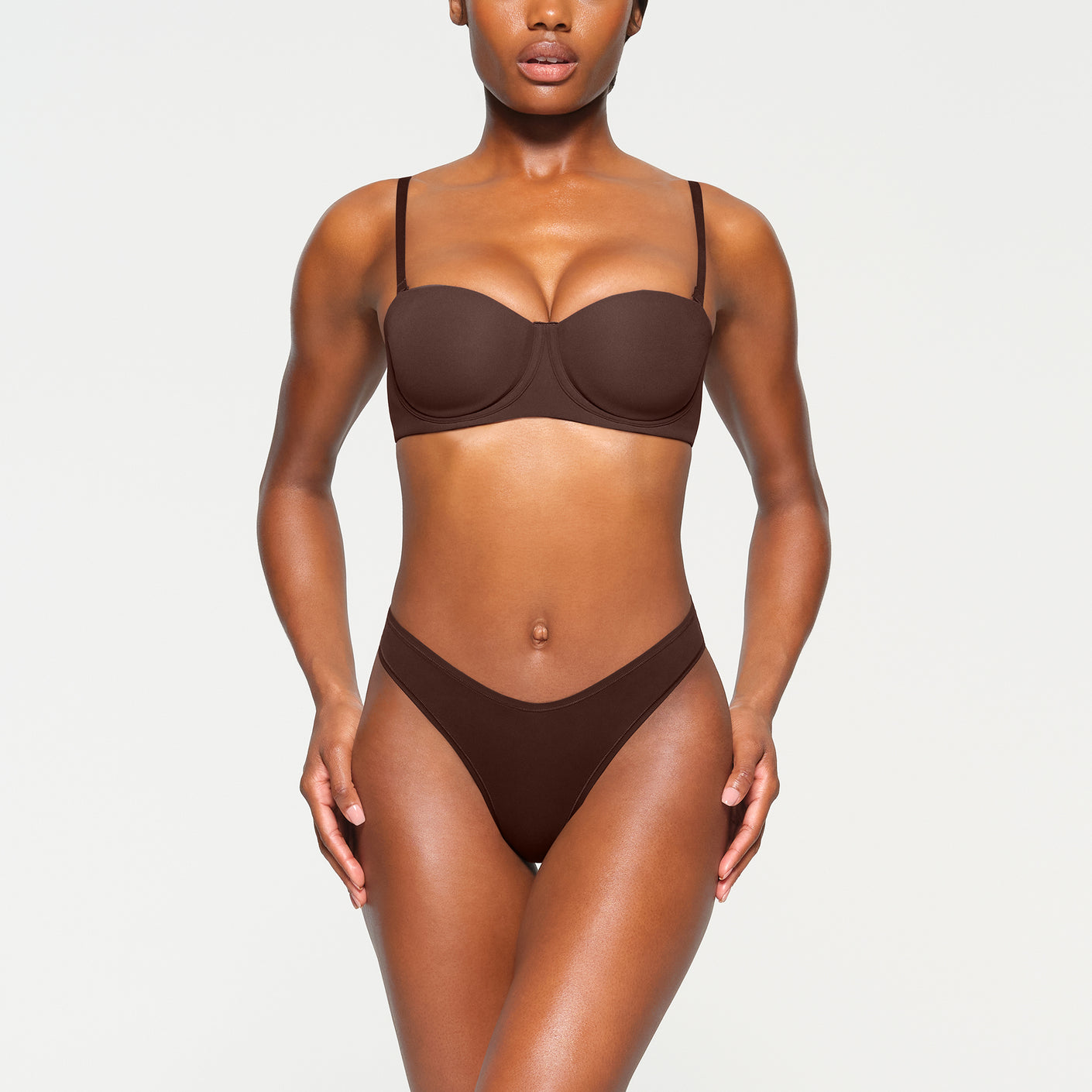 Buy SKIMS Brown Fits Everybody Bandeau Bra for Women in Qatar