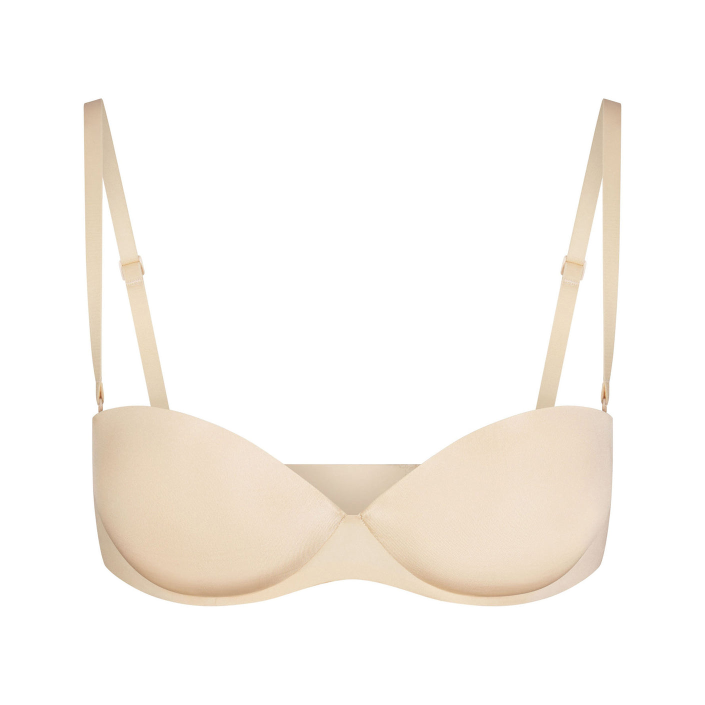 Calvin Klein seamless strapless bra with side fastening in beige