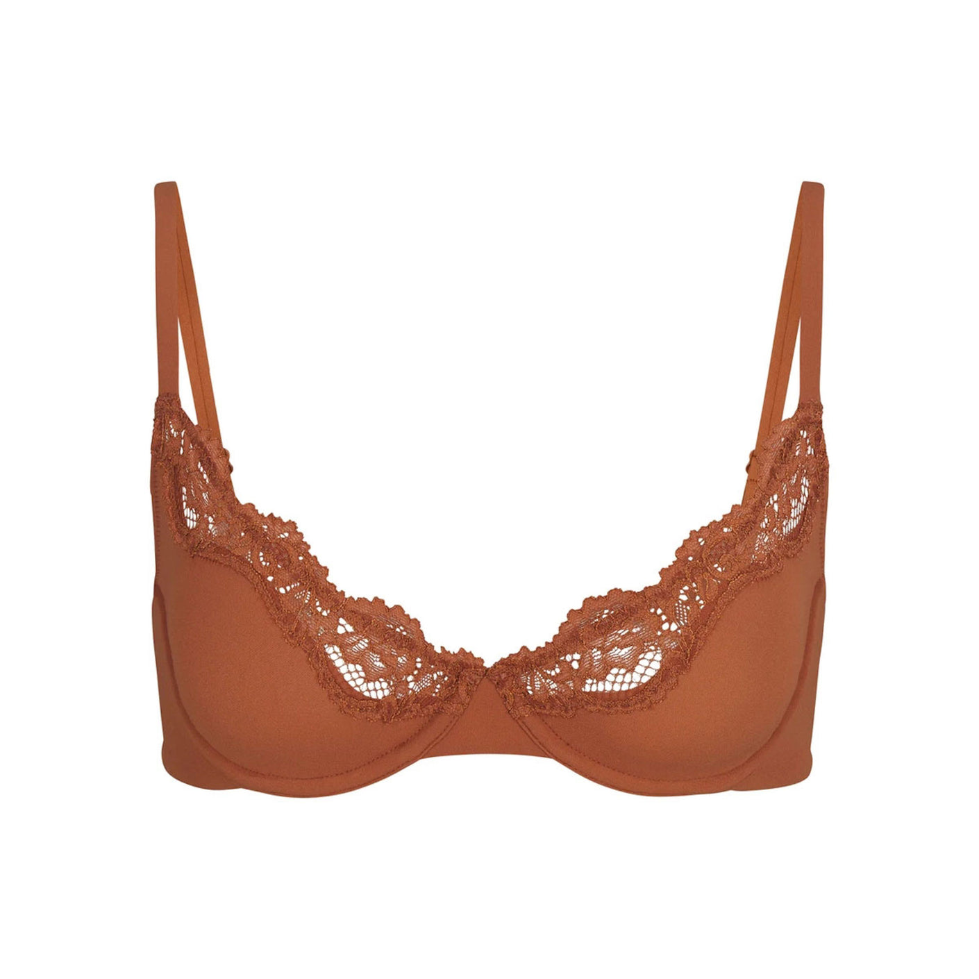 FITS EVERYBODY LACE UNLINED SCOOP BRA | BRONZE