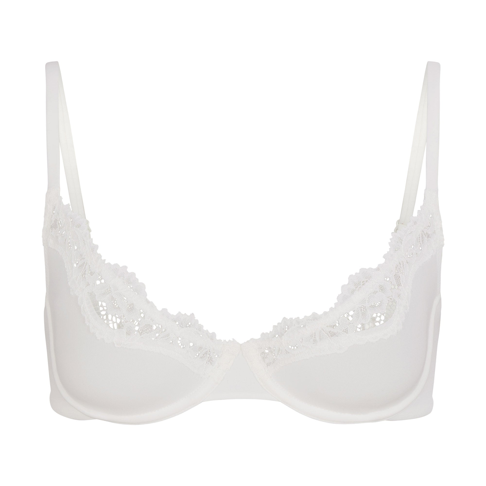 FITS EVERYBODY CORDED LACE UNLINED SCOOP BRA | MARBLE