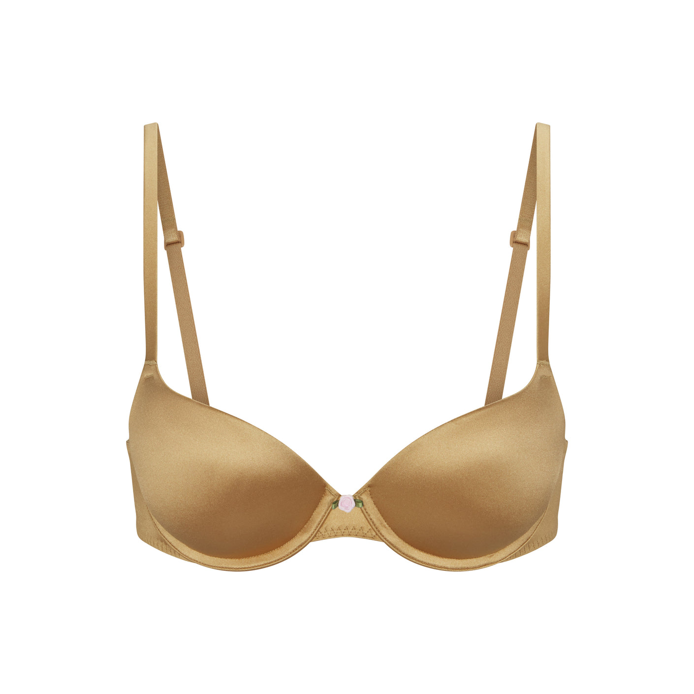 STRETCH SATIN PUSH-UP BRA | PYRITE