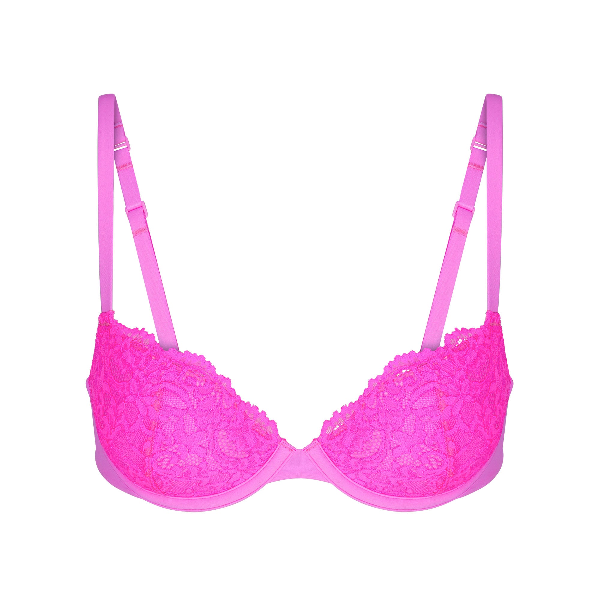 FITS EVERYBODY LACE PUSH-UP BRA | NEON PINK