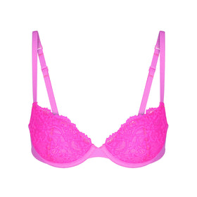 FITS EVERYBODY LACE PUSH-UP BRA | NEON PINK