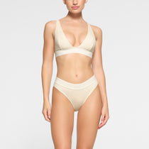 SKIMS Cotton Plunge Bralette in Sedona