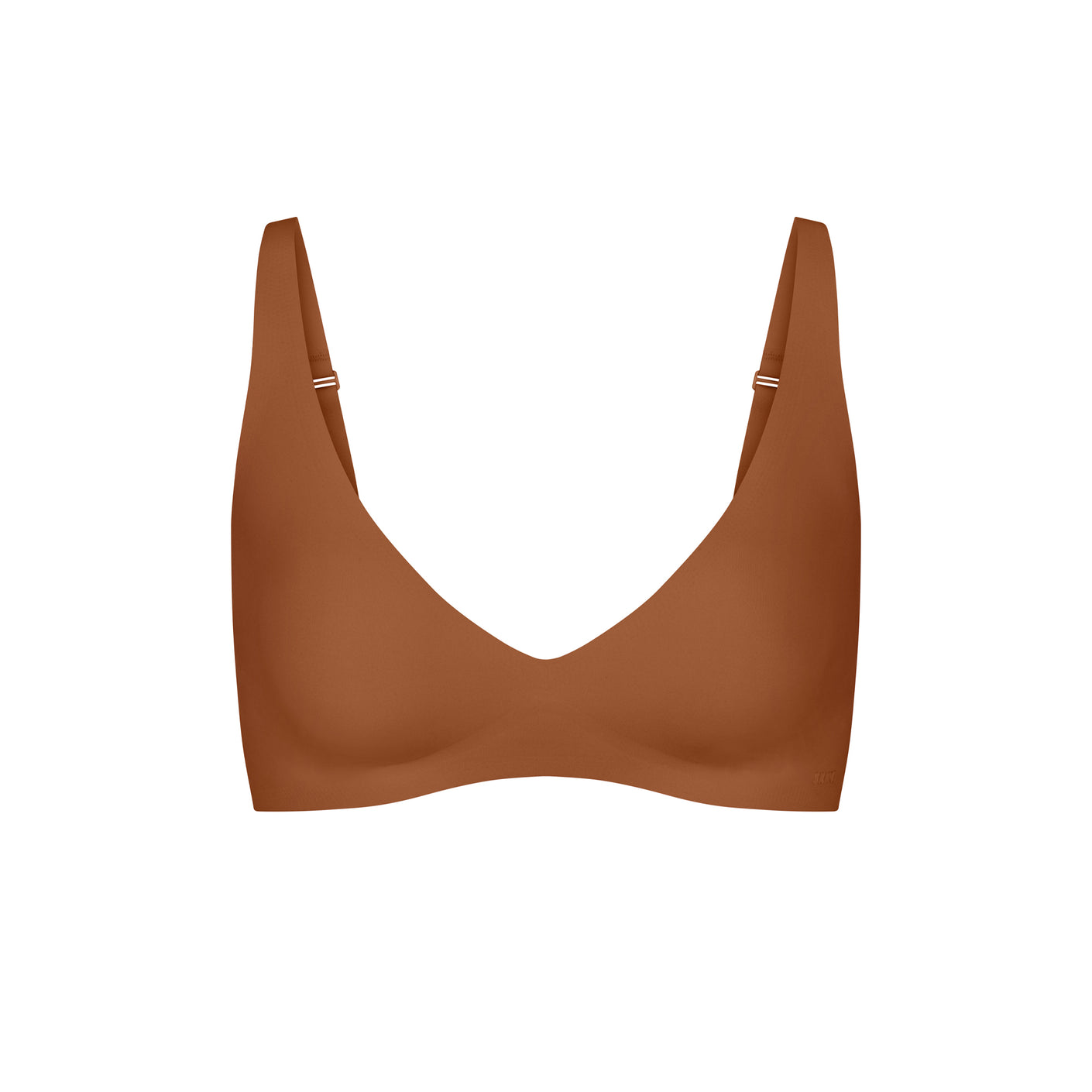 SKIMS Wireless Form Push Up Plunge Bra in Clay Size 32D Tan