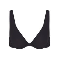 SKIMS bras launching today! wearing the weightless demi bra and the no show balconette  bra in onyx 🖤 @skims #skimspartner