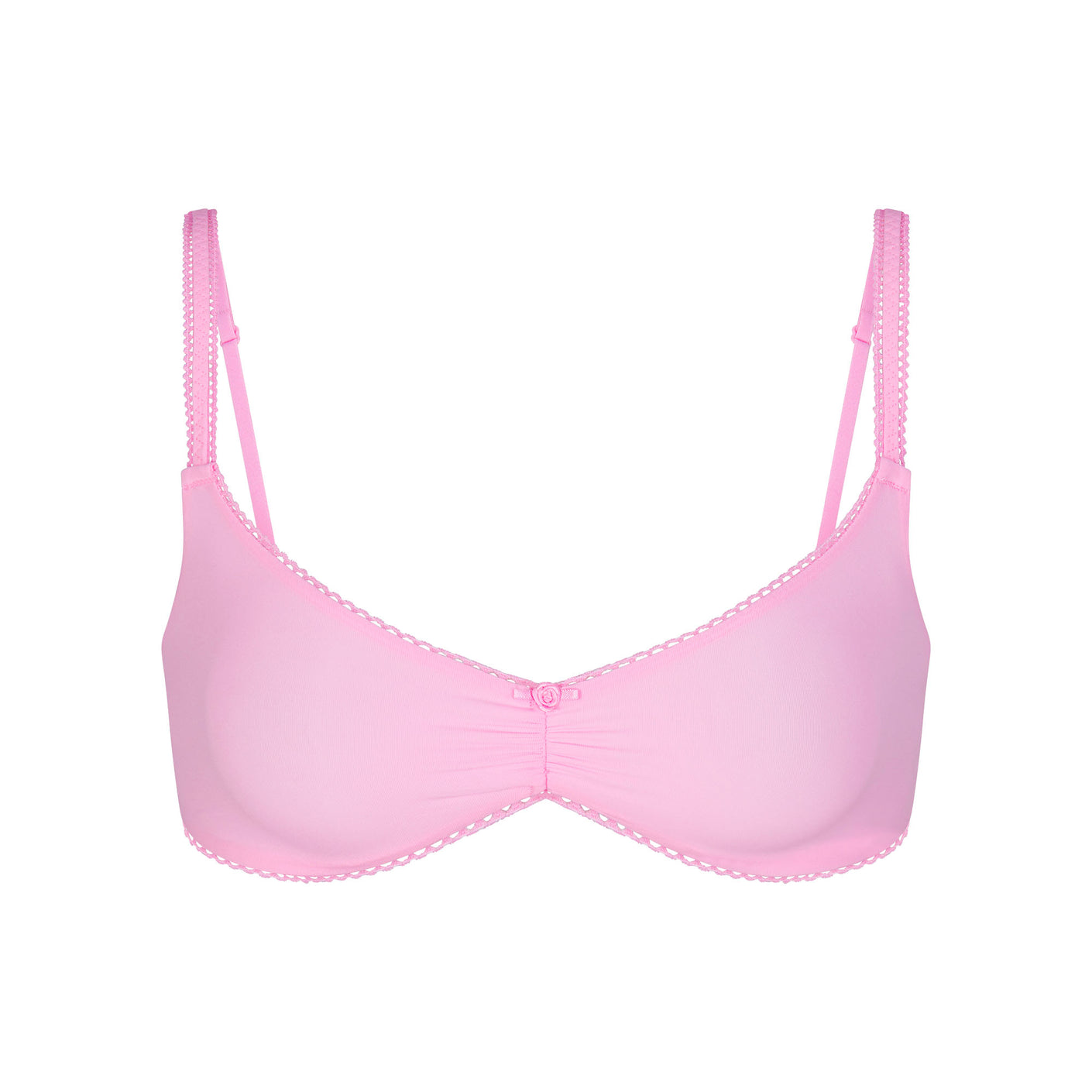 FITS EVERYBODY PICOT TRIM SKIMPY SCOOP BRALETTE | BUBBLE GUM