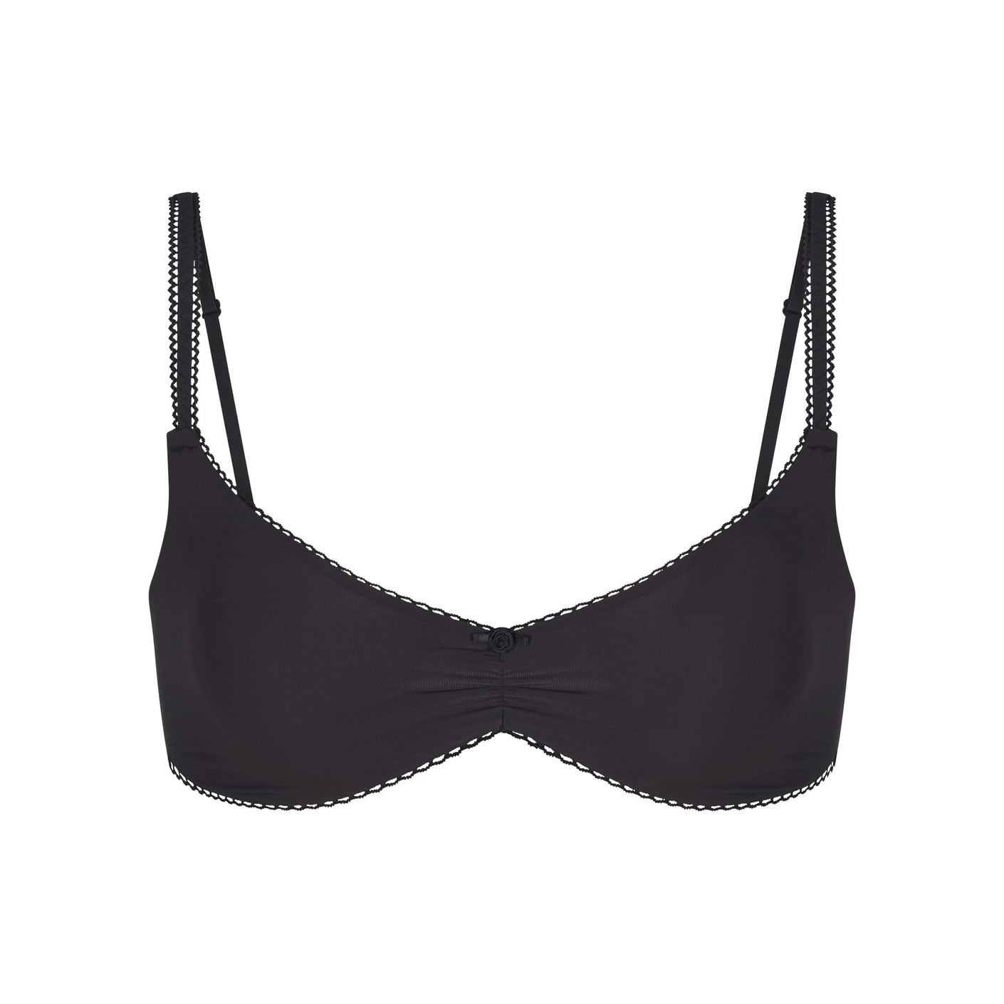 SKIMS Fits Everybody lace-trimmed stretch triangle bralette - Onyx