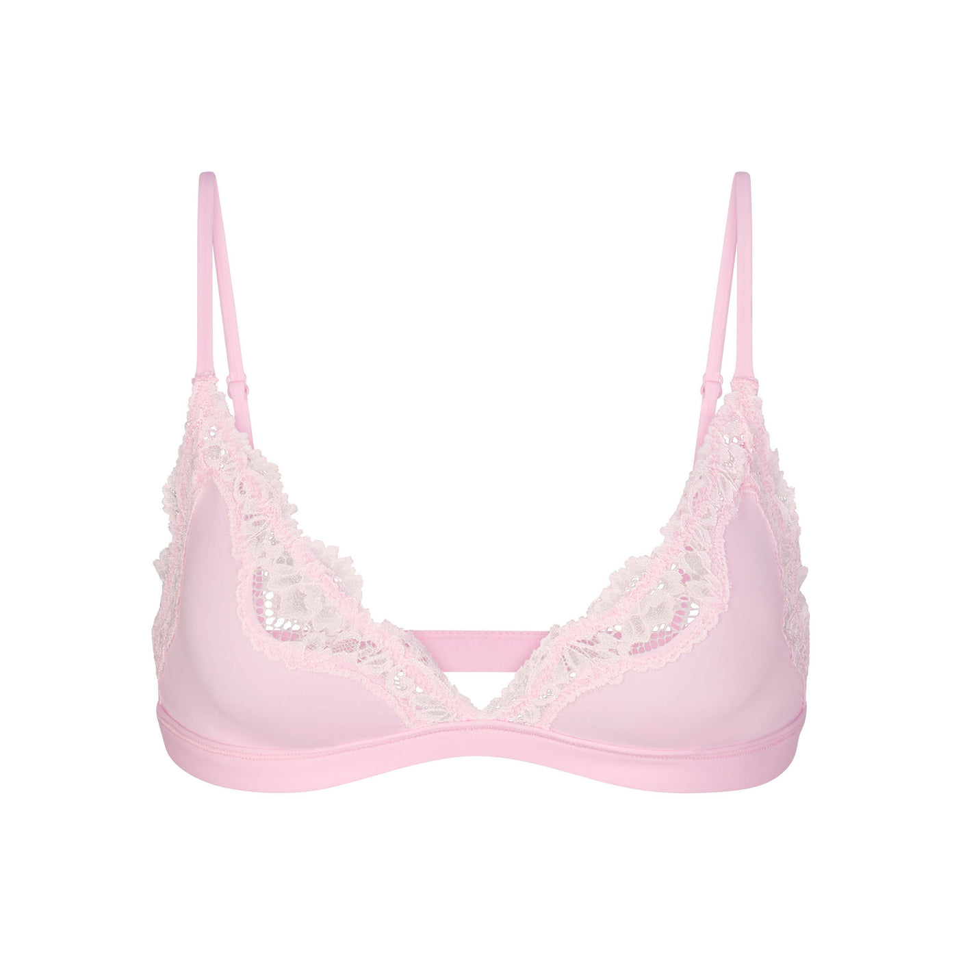 Skims Womens Neon Rose Fits Everybody Lace-trimmed Stretch-woven Triangle  Bra