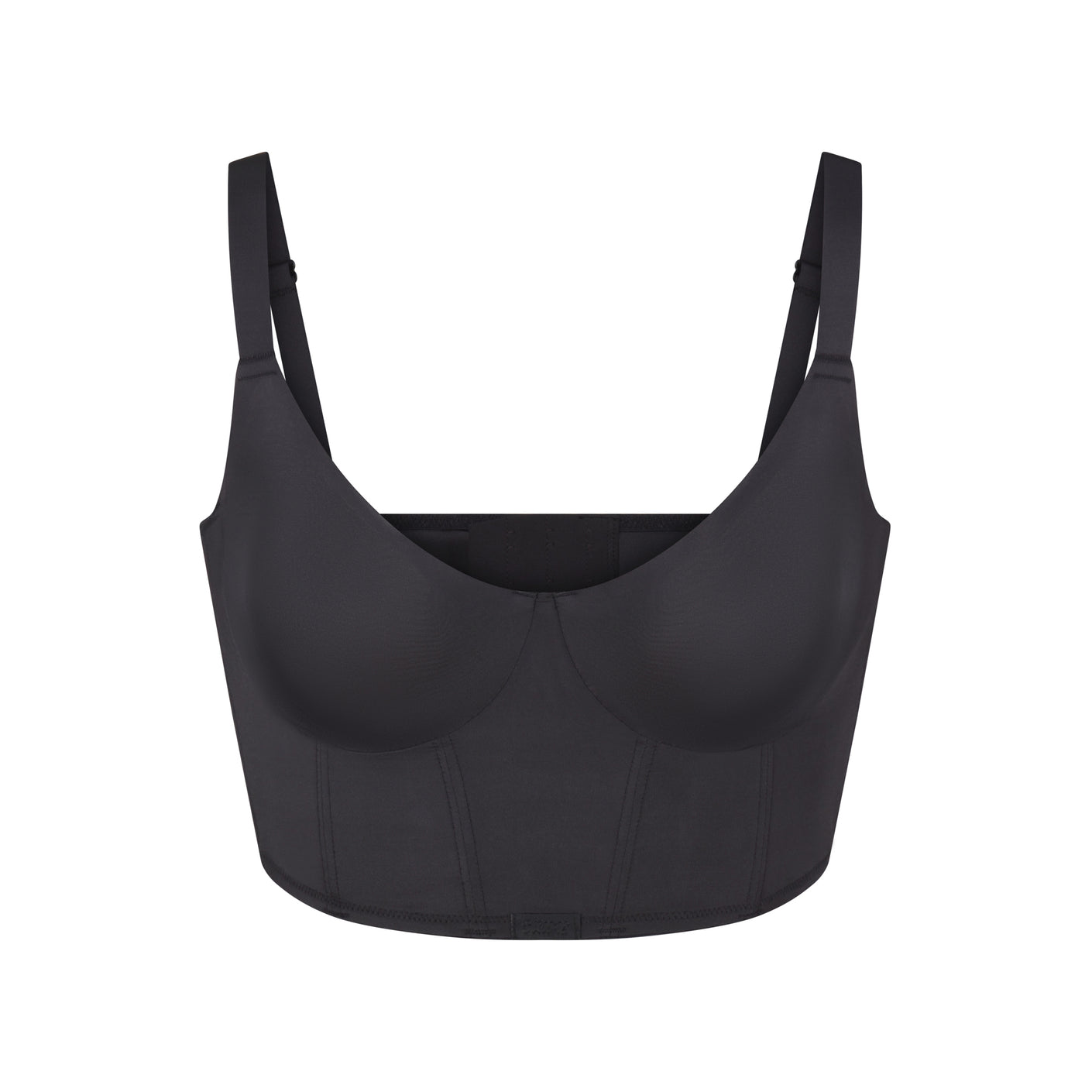 SKIMS LOGO SHINE DEMI CORSET BRA | ONYX