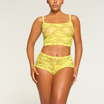 SKIMS Stretch Lace Plunge Bralette YELLOW HIGHLIGHTER (XXS)BR-PLG