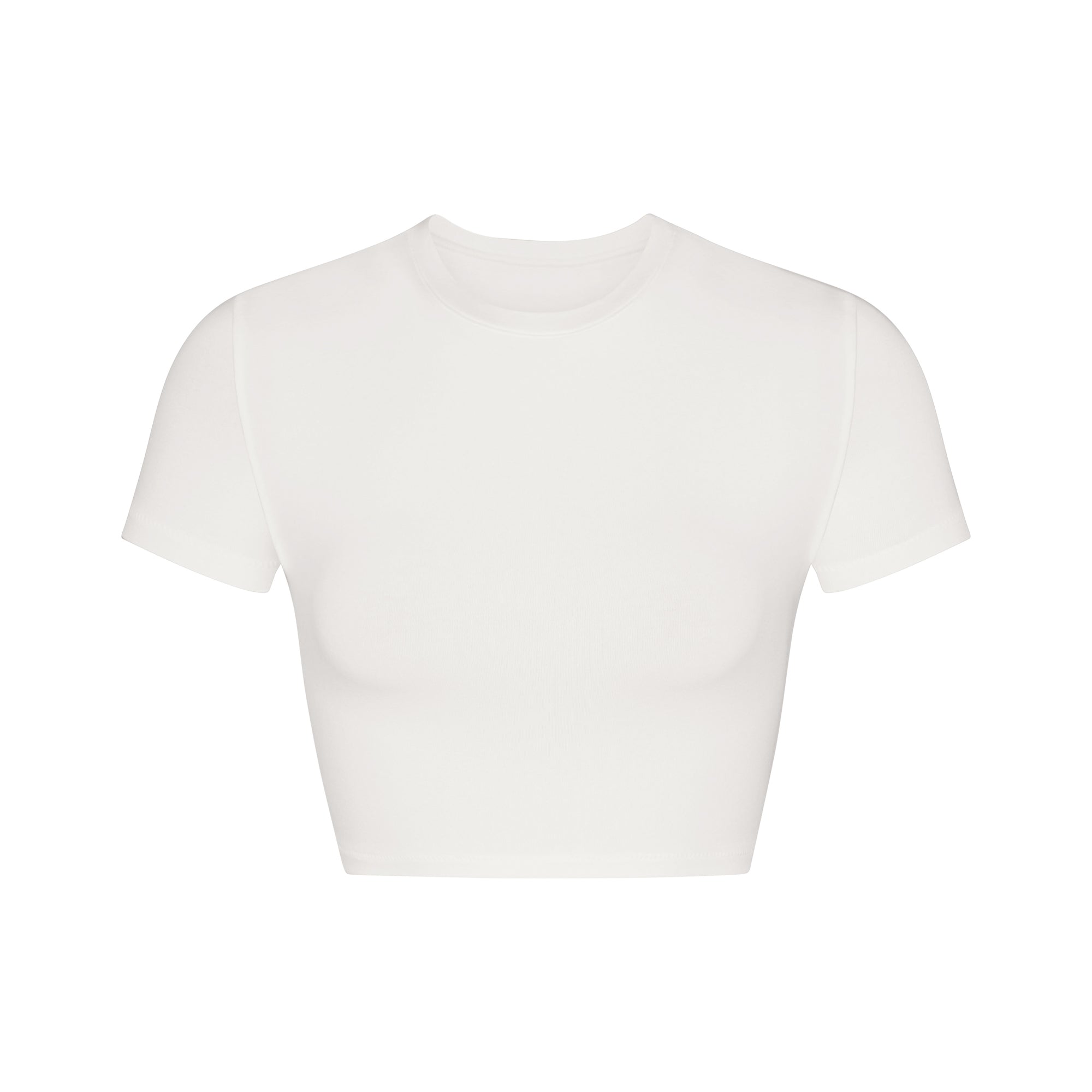 COTTON JERSEY SUPER CROPPED T-SHIRT | MARBLE