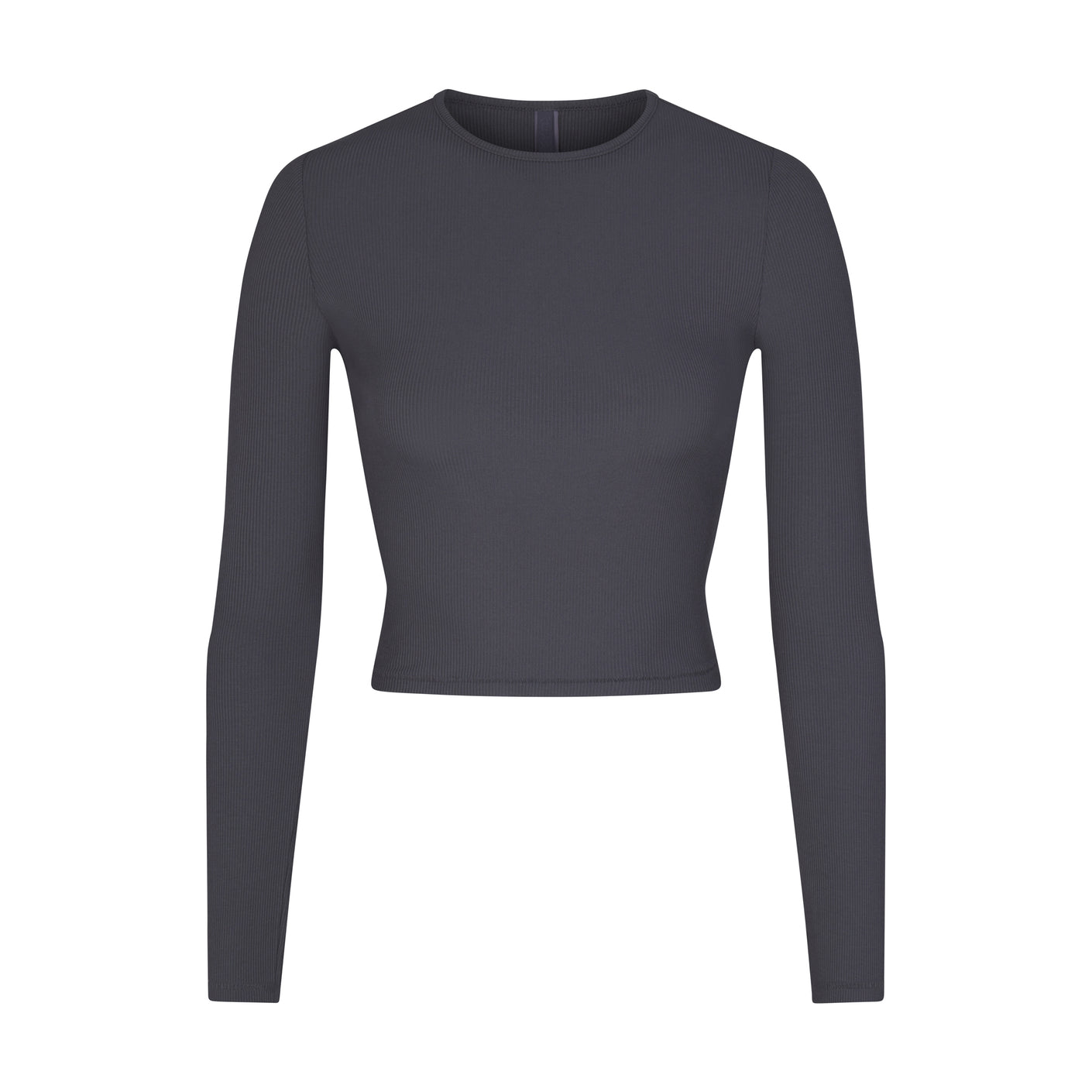 SOFT LOUNGE LONG SLEEVE CROP TOP | GRAPHITE