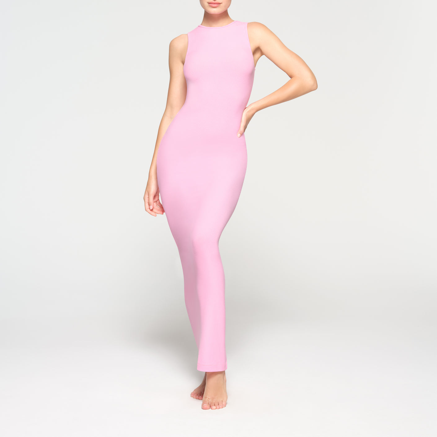 SOFT LOUNGE SLEEVELESS LONG DRESS | COTTON CANDY