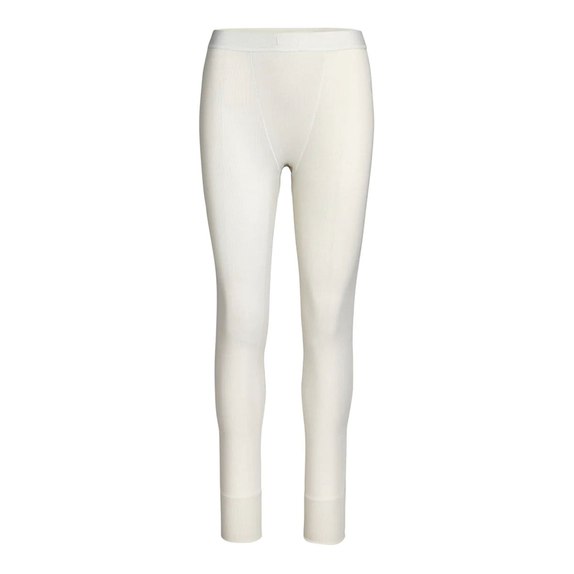 Plain Off White Color Cotton Lycra 4-Way Stretchable Leggings at