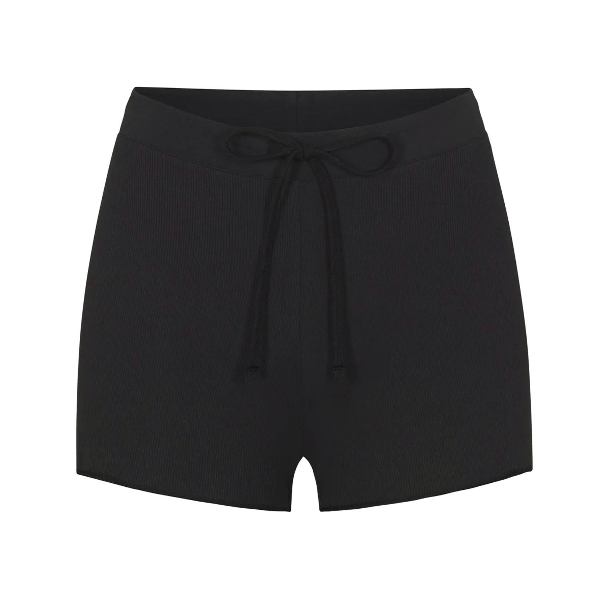 COTTON RIB DRAWSTRING SHORT | SOOT - COTTON RIB DRAWSTRING SHORT | SOOT