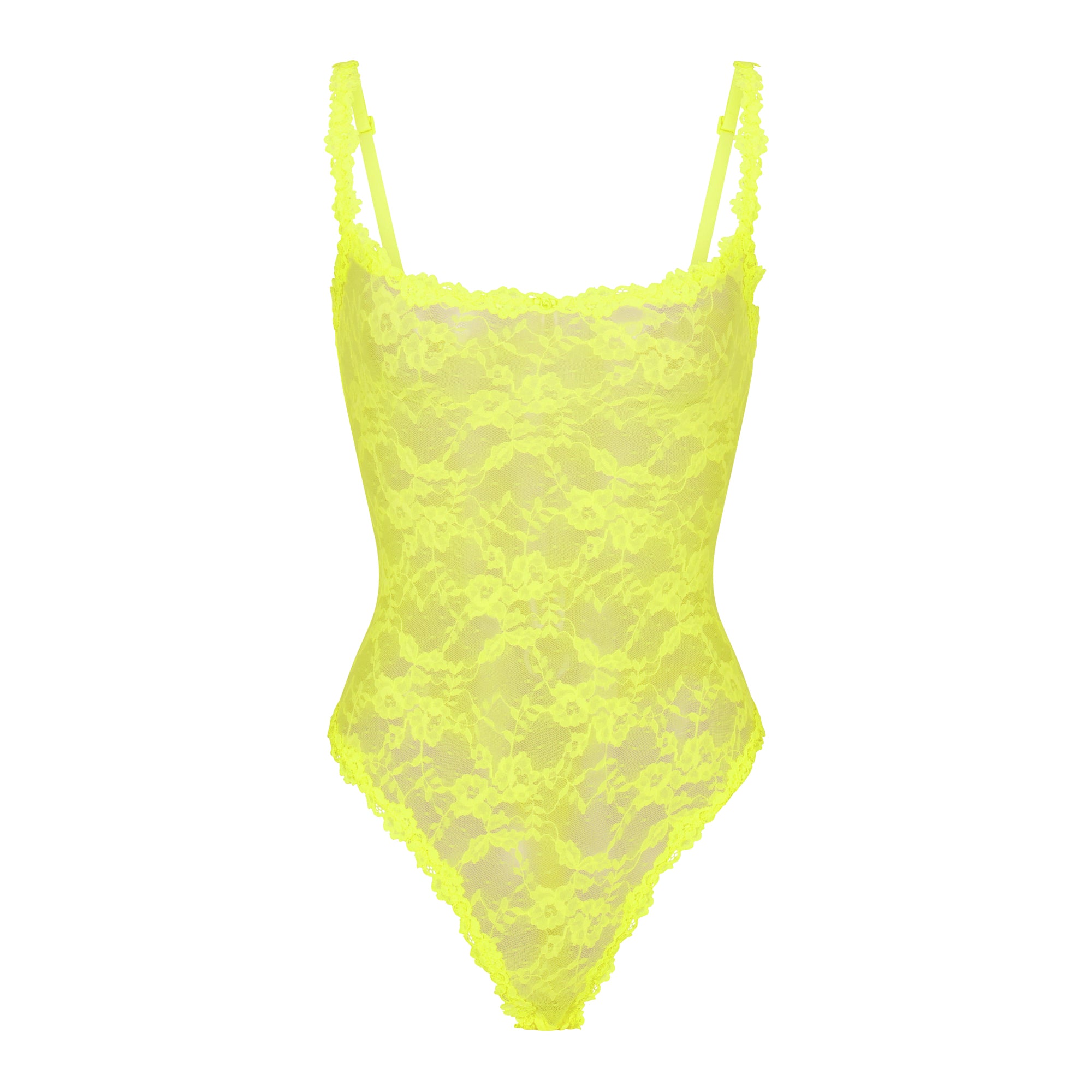 STRETCH LACE THONG BODYSUIT | YELLOW HIGHLIGHTER - STRETCH LACE THONG ...