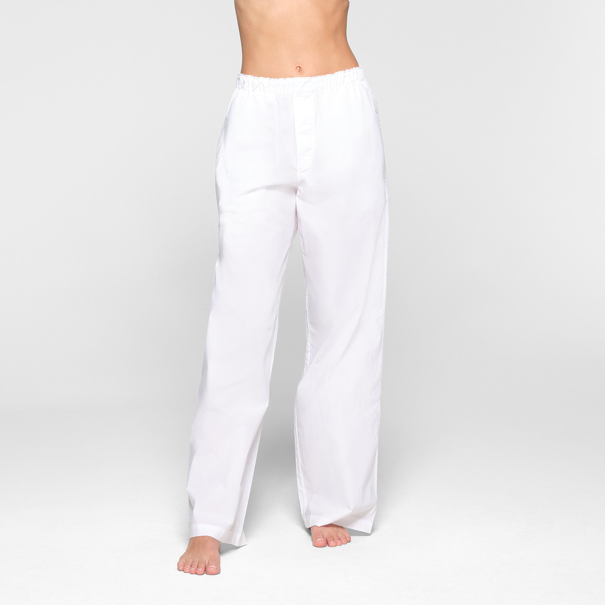 Topshop textured cotton shirt and pants pajama set in white | ASOS