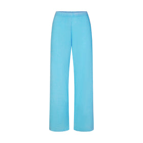 WAFFLE STRAIGHT LEG PANT | CYAN