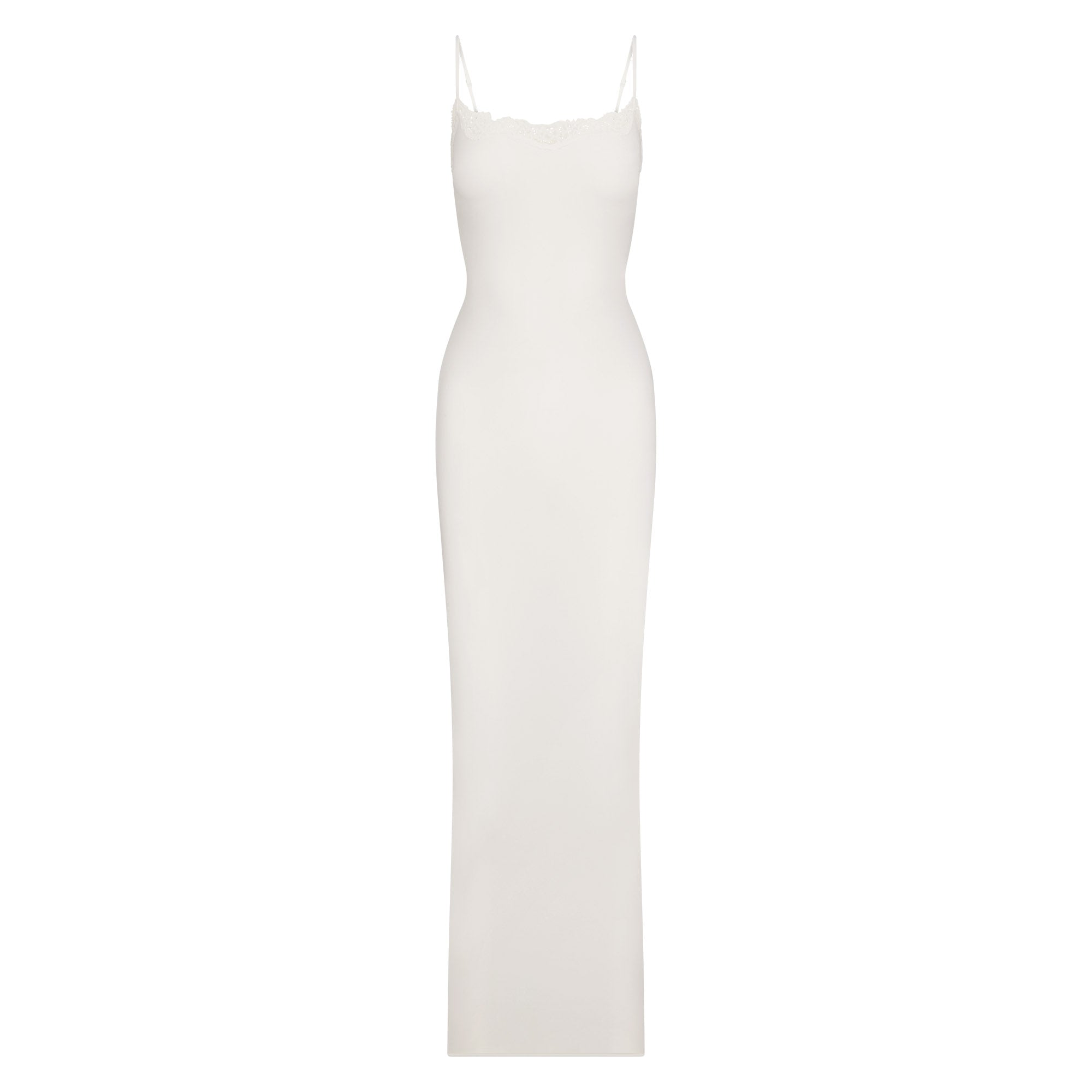 FITS EVERYBODY CORDED LACE LONG SLIP DRESS | MARBLE