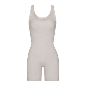 COTTON RIB ONESIE  LIGHT HEATHER GREY