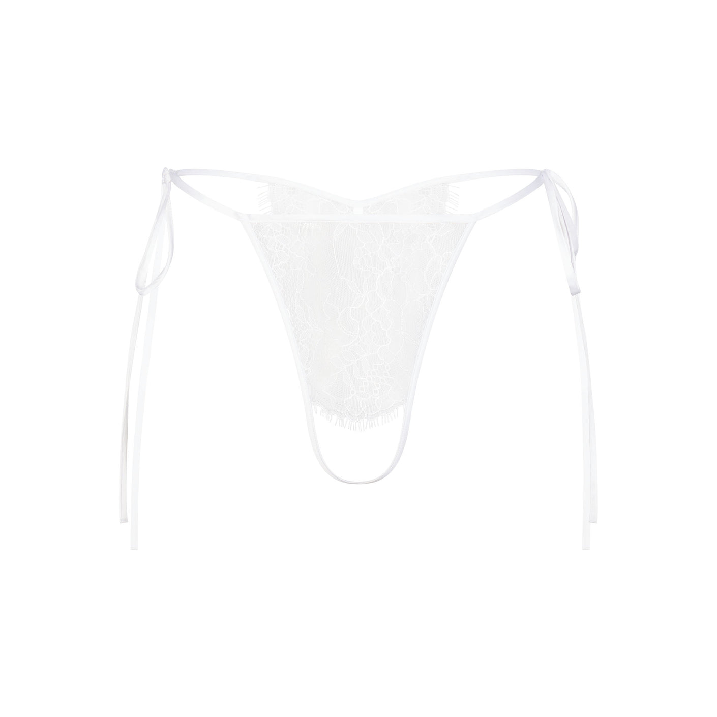 SKIMS LACE CROTCHLESS TIE SIDE THONG