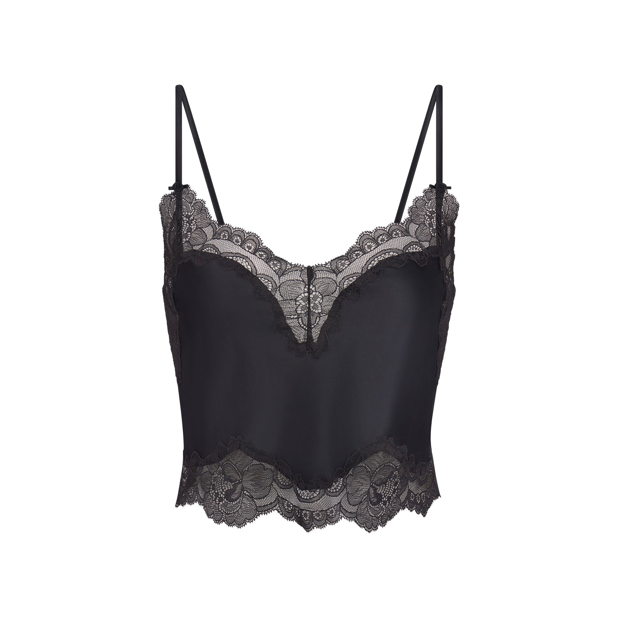 WOVEN SHINE LACE CAMI | ONYX