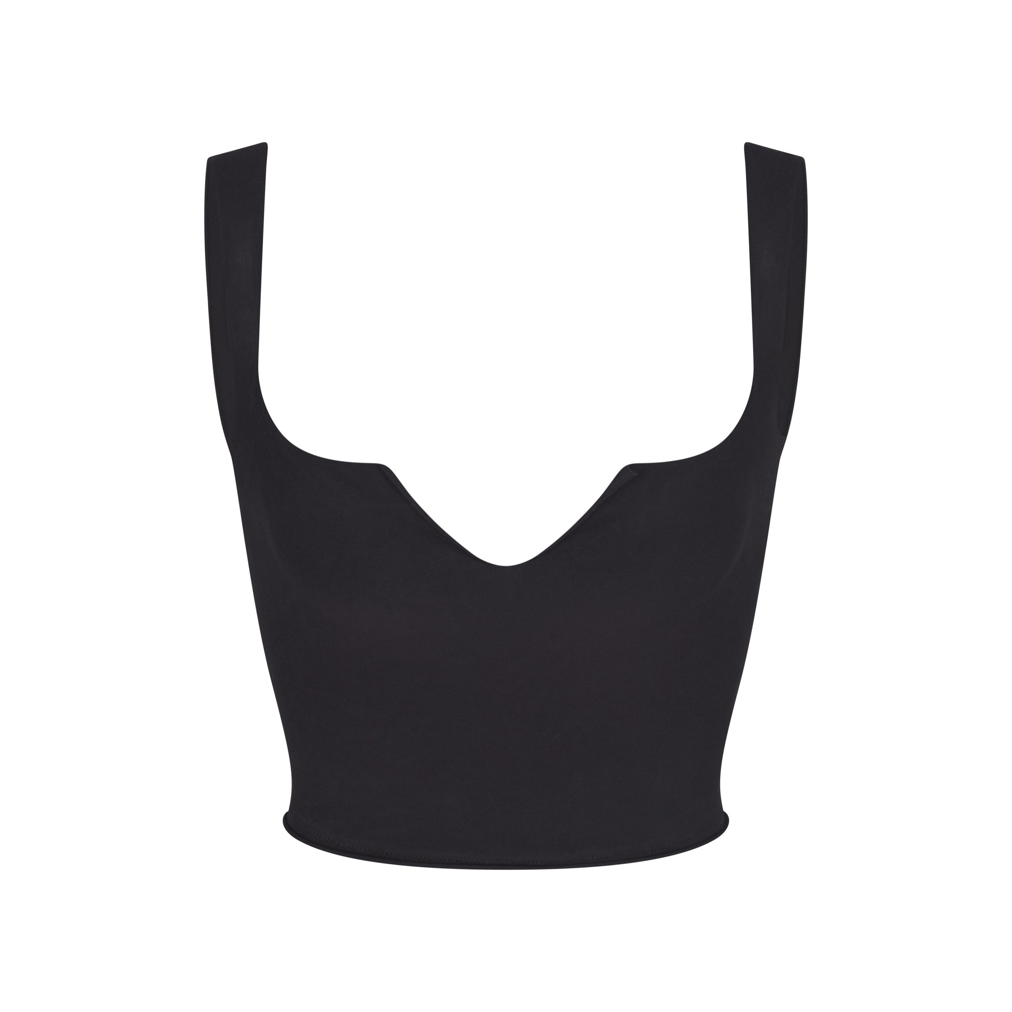 RAW EDGE SLIT FRONT CROPPED CAMI | ONYX