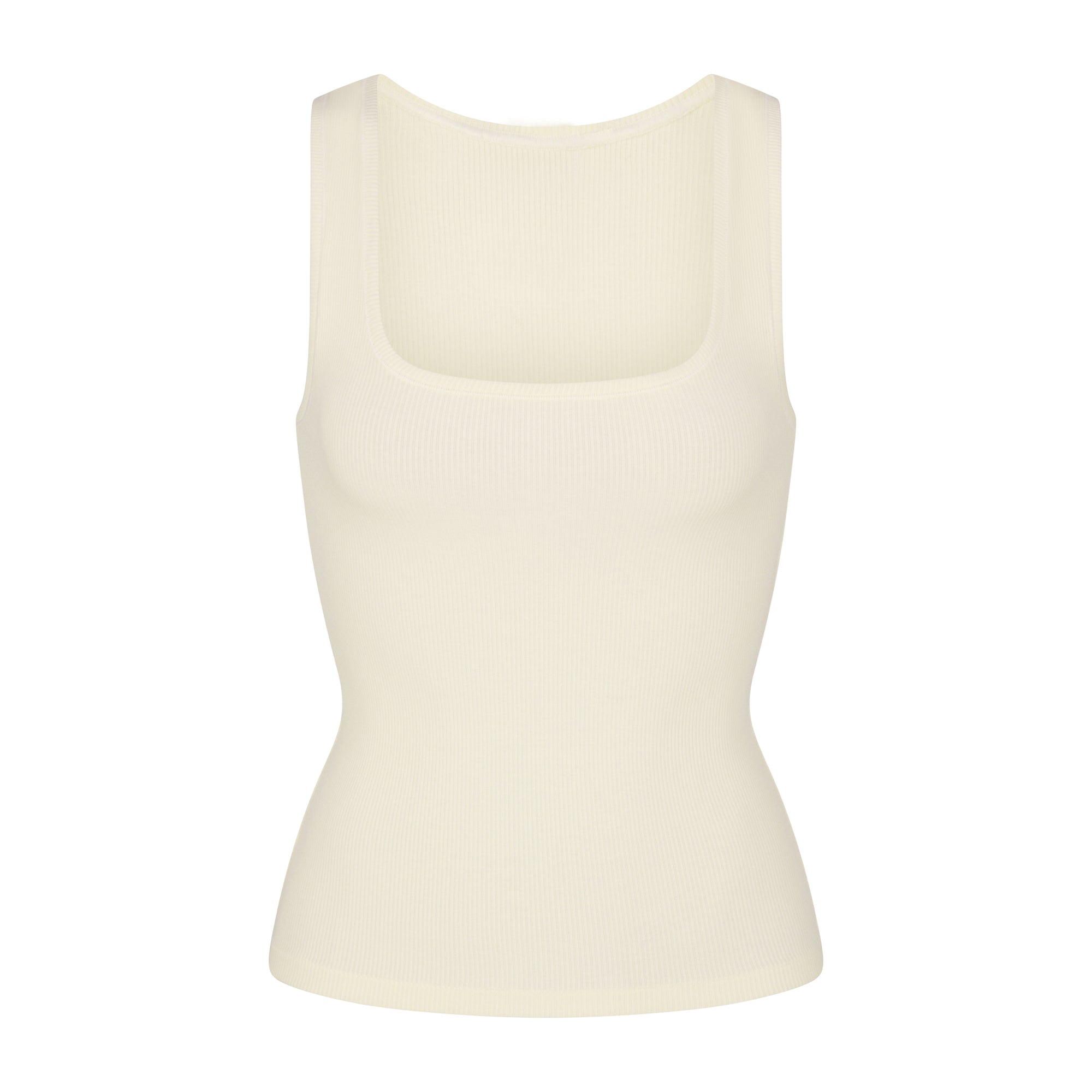 COTTON RIB LONG TANK | BONE - COTTON RIB LONG TANK | BONE