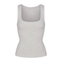 SKIMS: Green Cotton Rib Crop Tank Top