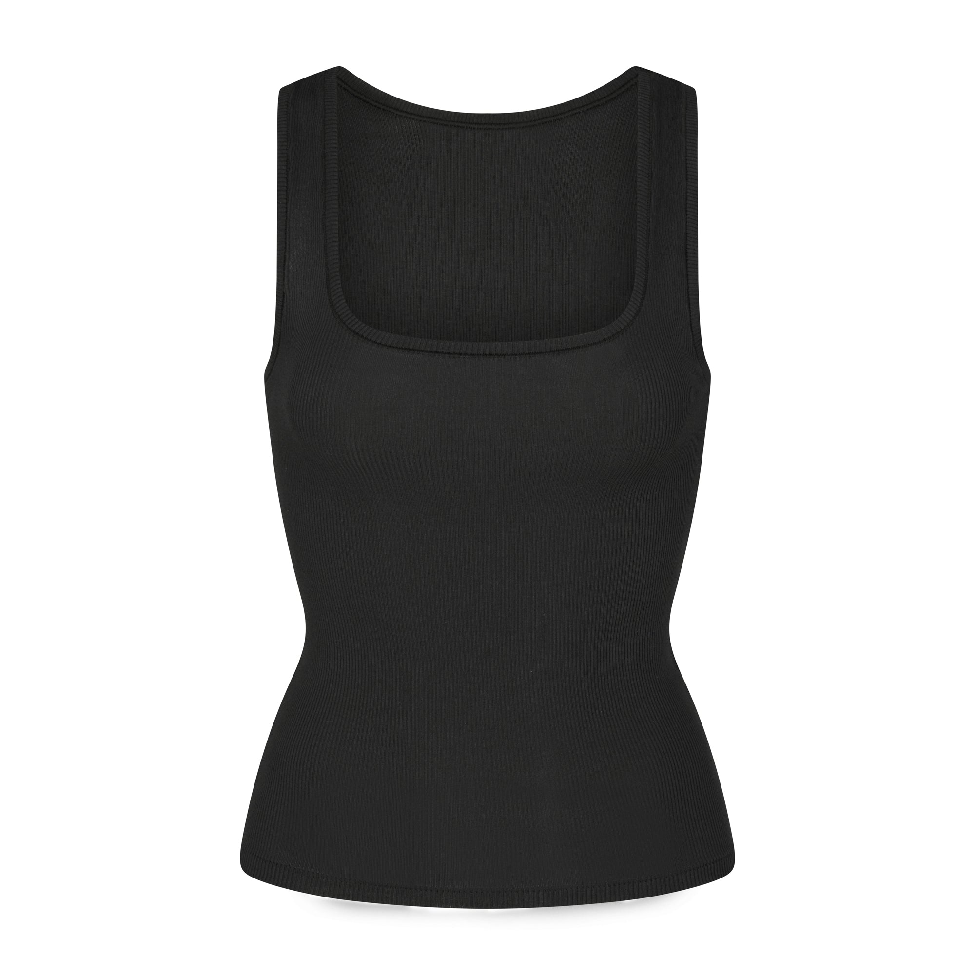 COTTON RIB LONG TANK | SOOT