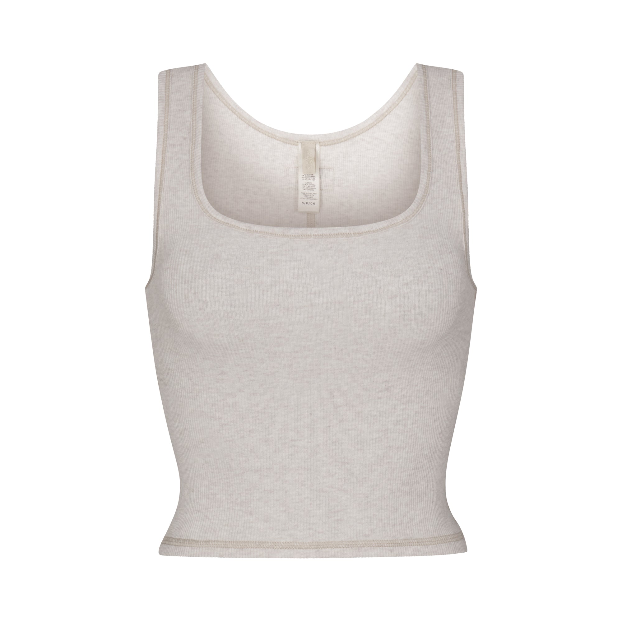 COTTON RIB TANK | HEATHER OATMEAL MULTI