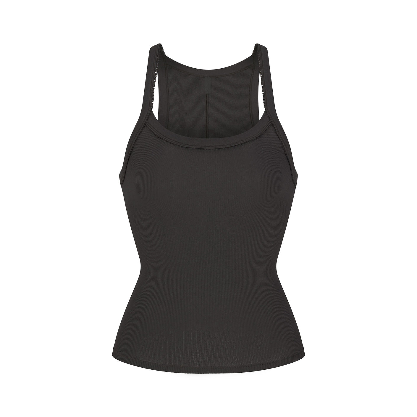 COTTON RIB PICOT SCOOP TANK | SOOT