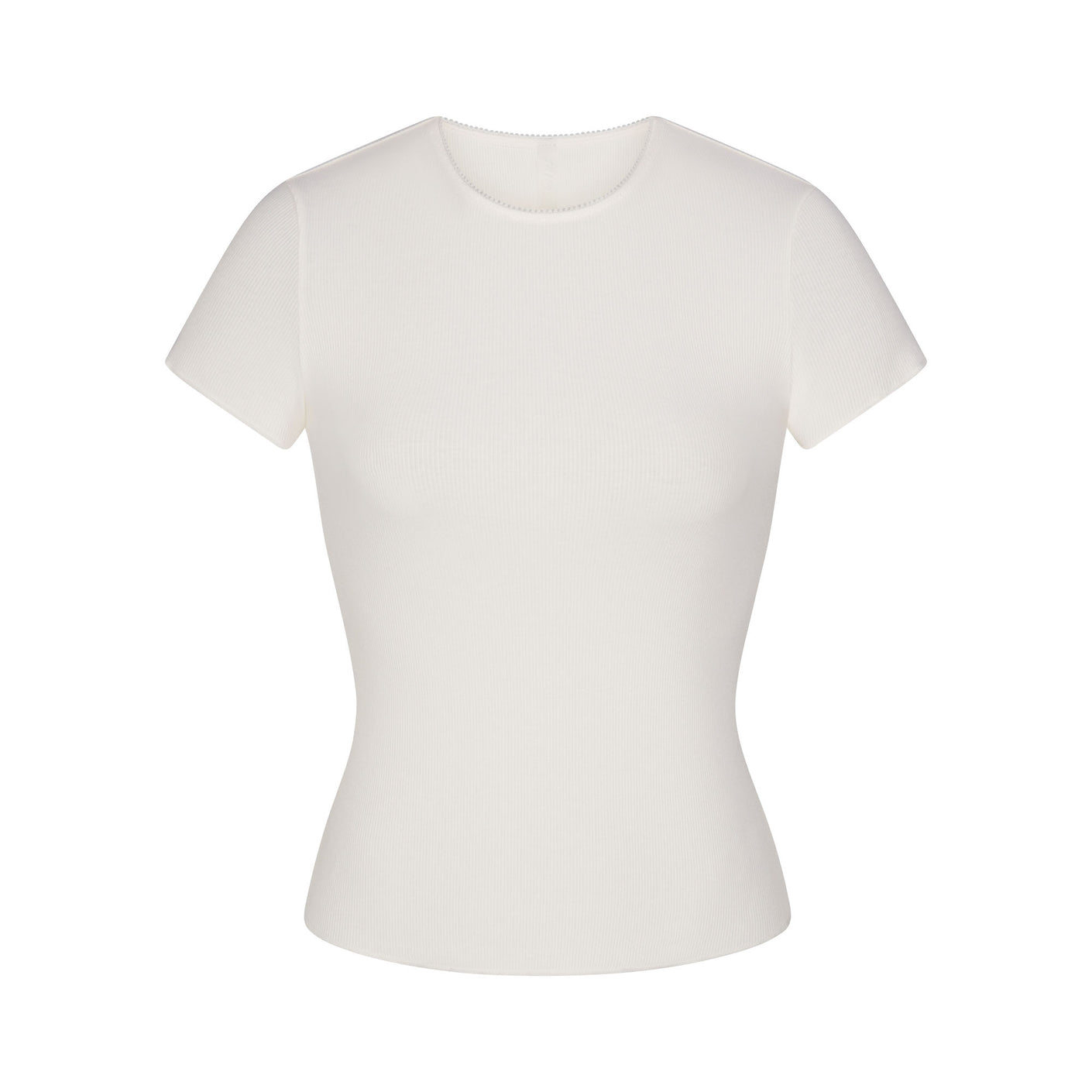 COTTON RIB PICOT T-SHIRT | MARBLE