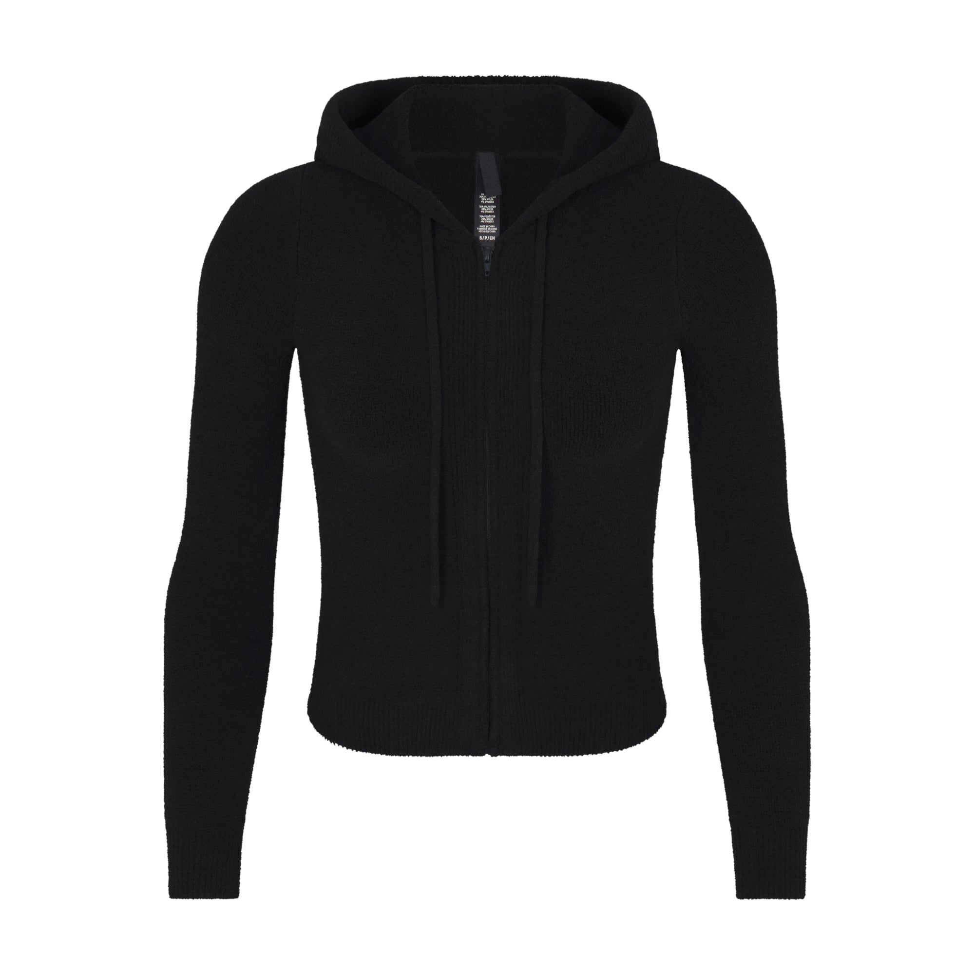 LIGHT COZY CROPPED ZIP UP HOODIE | ONYX - LIGHT COZY CROPPED ZIP UP ...