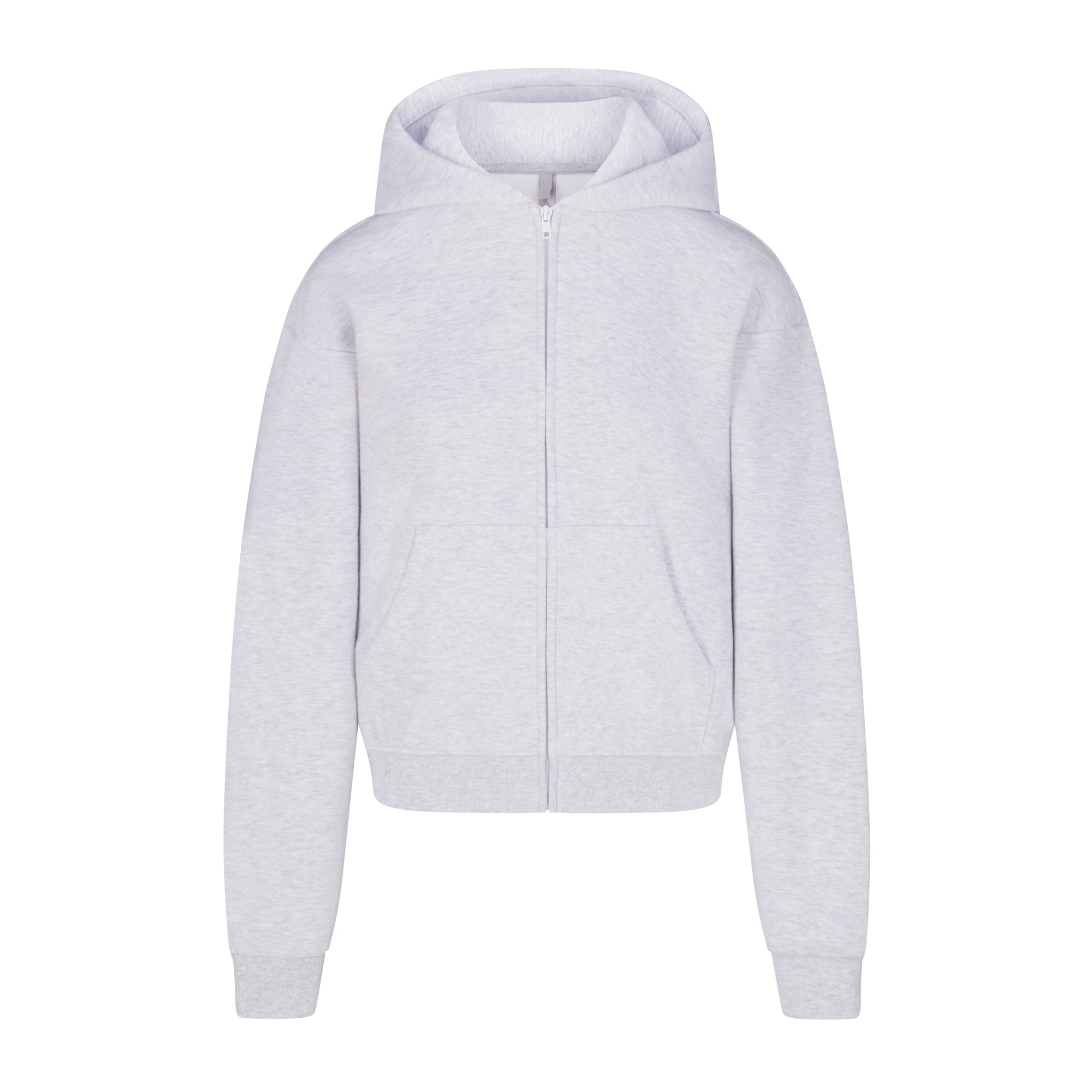 COTTON FLEECE CLASSIC ZIP UP HOODIE | LIGHT HEATHER GREY