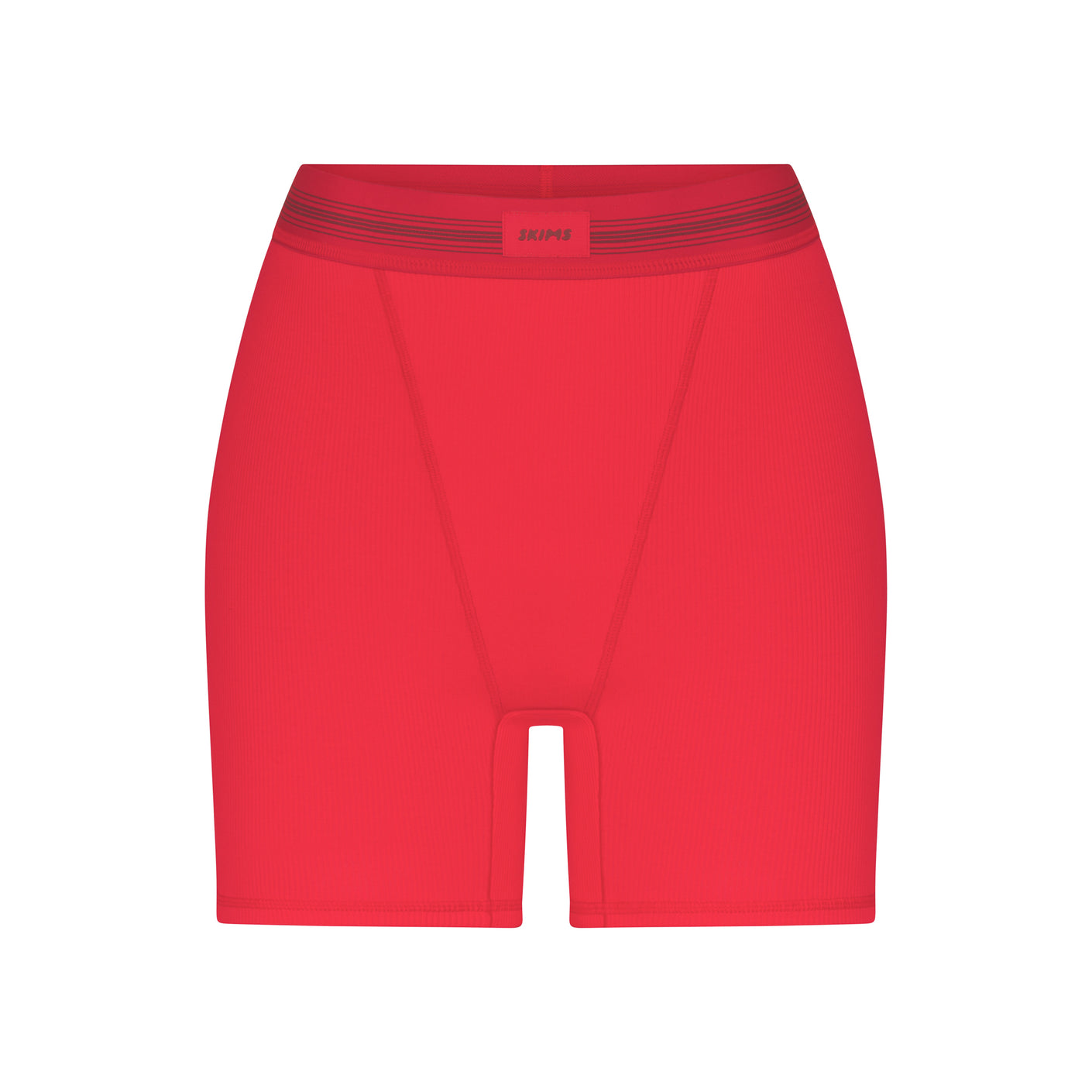 Womens Skims red Cotton Ribbed Boxer Shorts