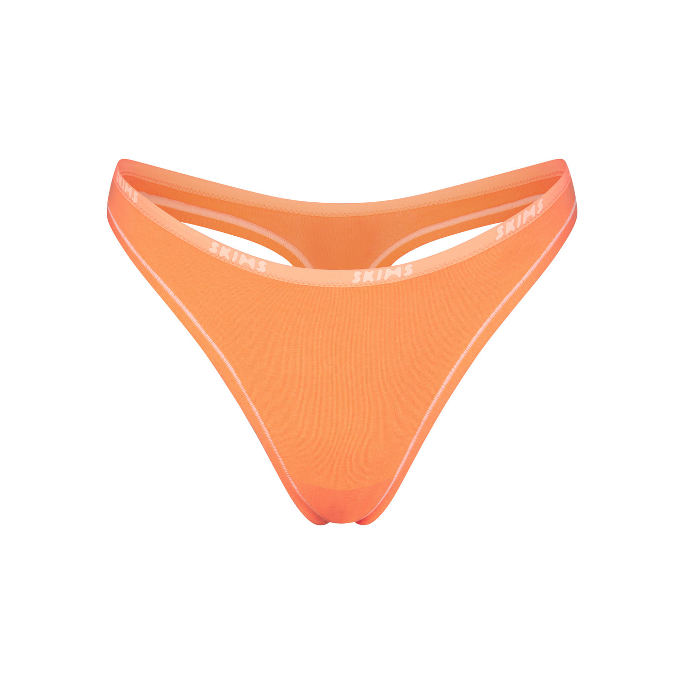 COTTON LOGO DIPPED THONG | APRICOT