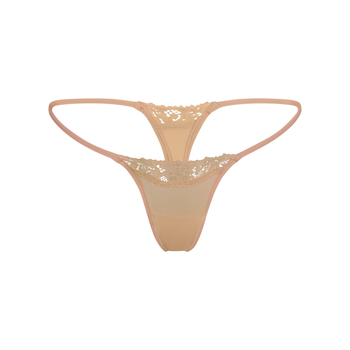 FITS EVERYBODY LACE STRING THONG | CLAY