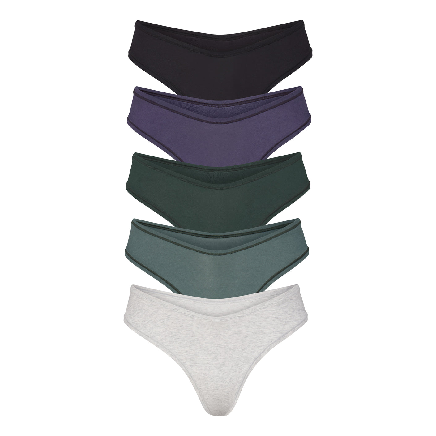 COTTON JERSEY DIPPED THONG 5-PACK