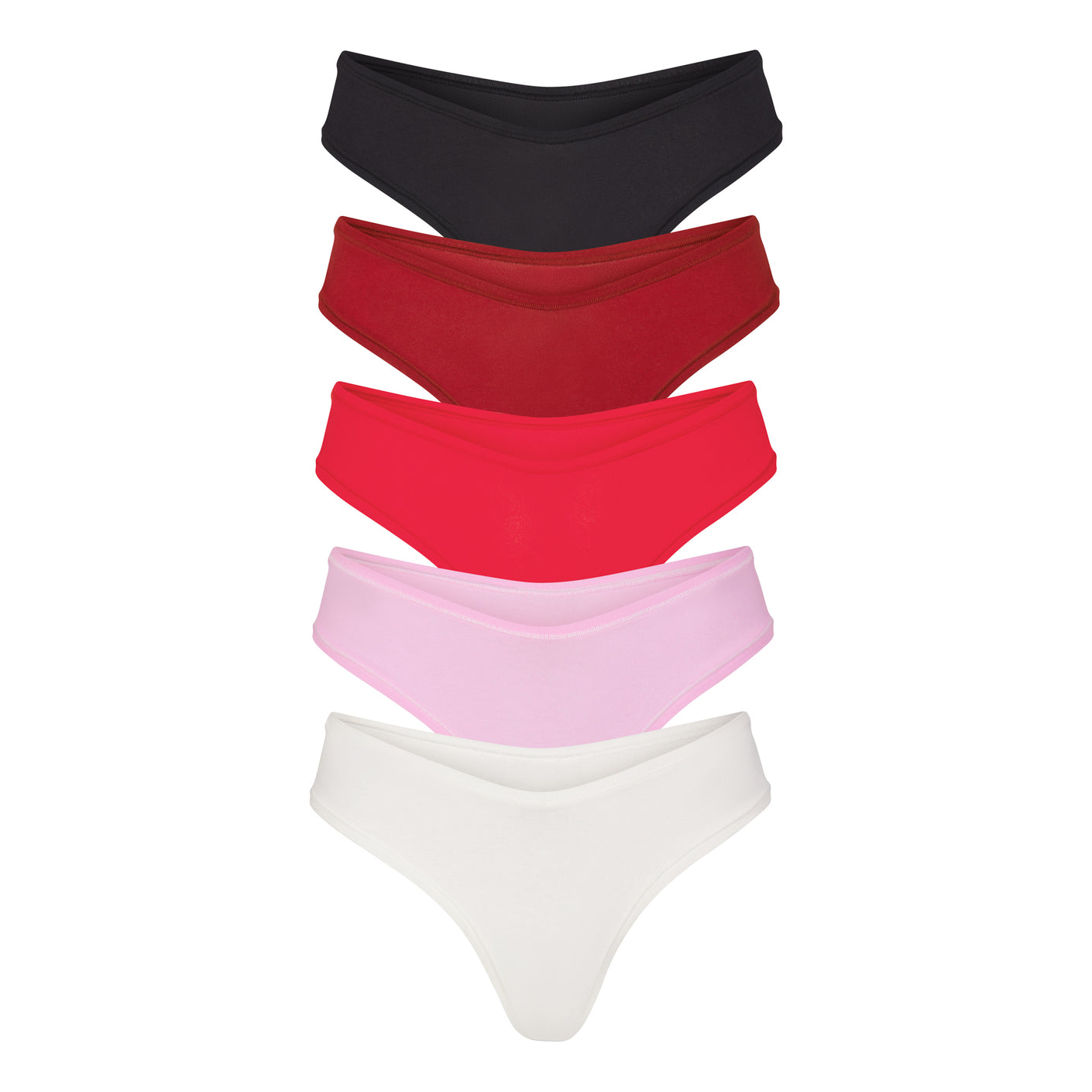 COTTON JERSEY DIPPED THONG 5-PACK