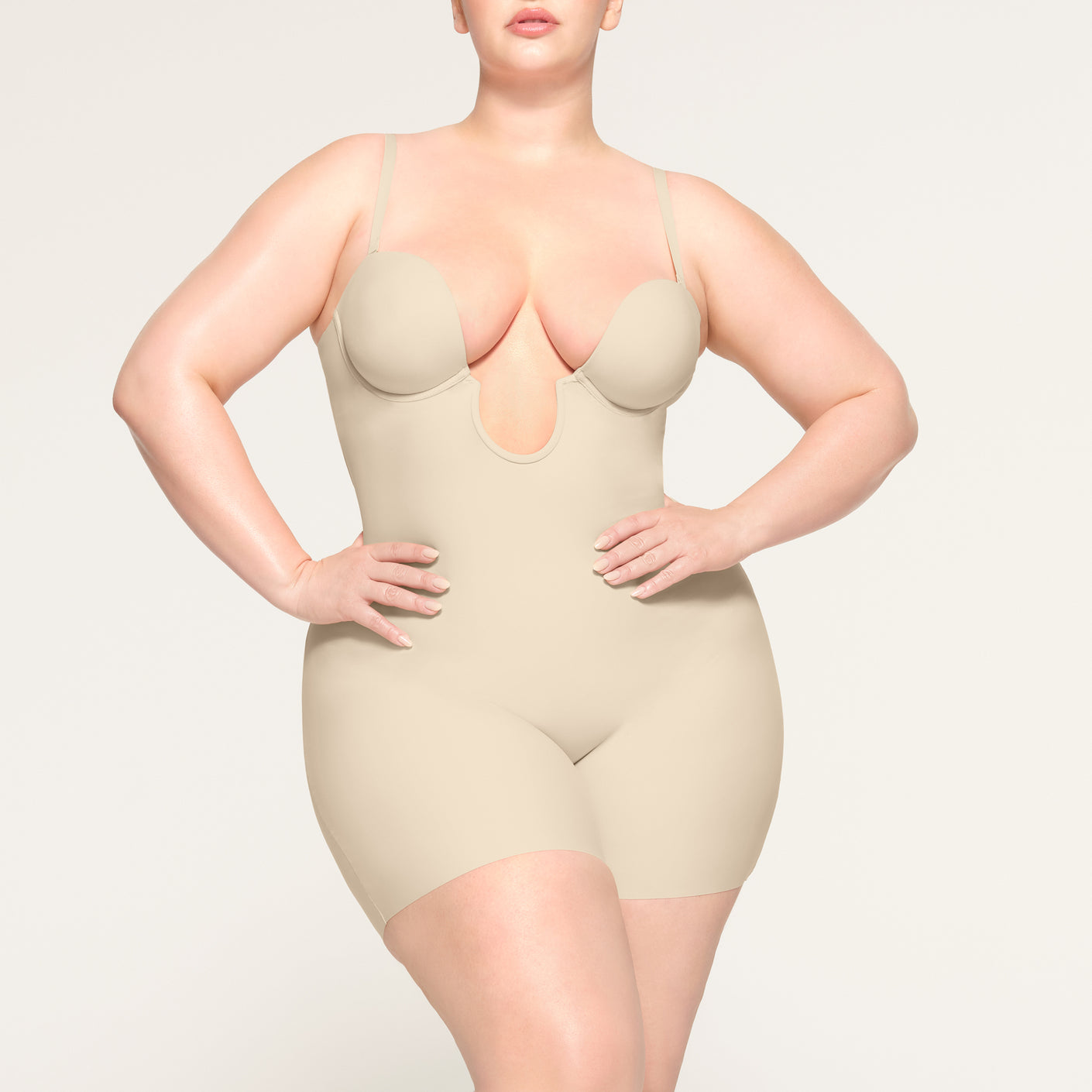 Introducing Deep Plunge: our first shapewear with underwire cups for light  bust support and lift. Abbey wears the Deep Plunge Mid Thigh