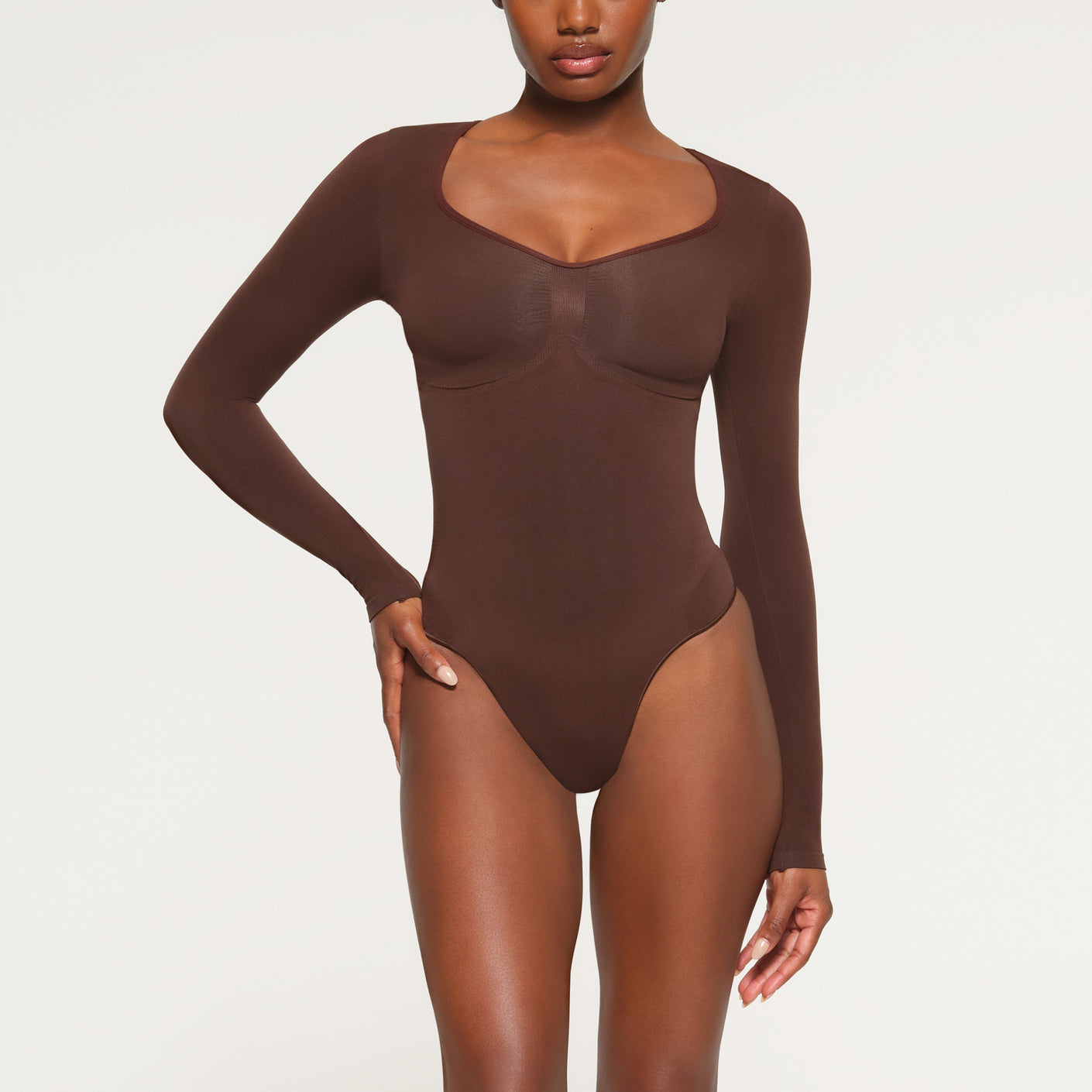 Long Sleeve Shaping Bodysuit - Cotton Seamless