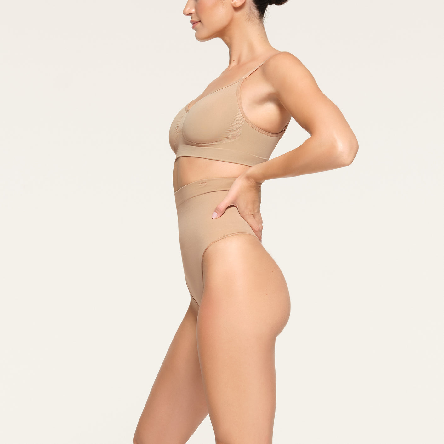 CORE CONTROL HIGH-WAISTED THONG | CLAY