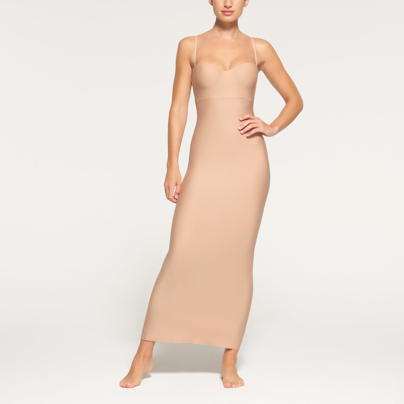 SKIMS BODY UNDERWIRE LONG DRESS | CLAY