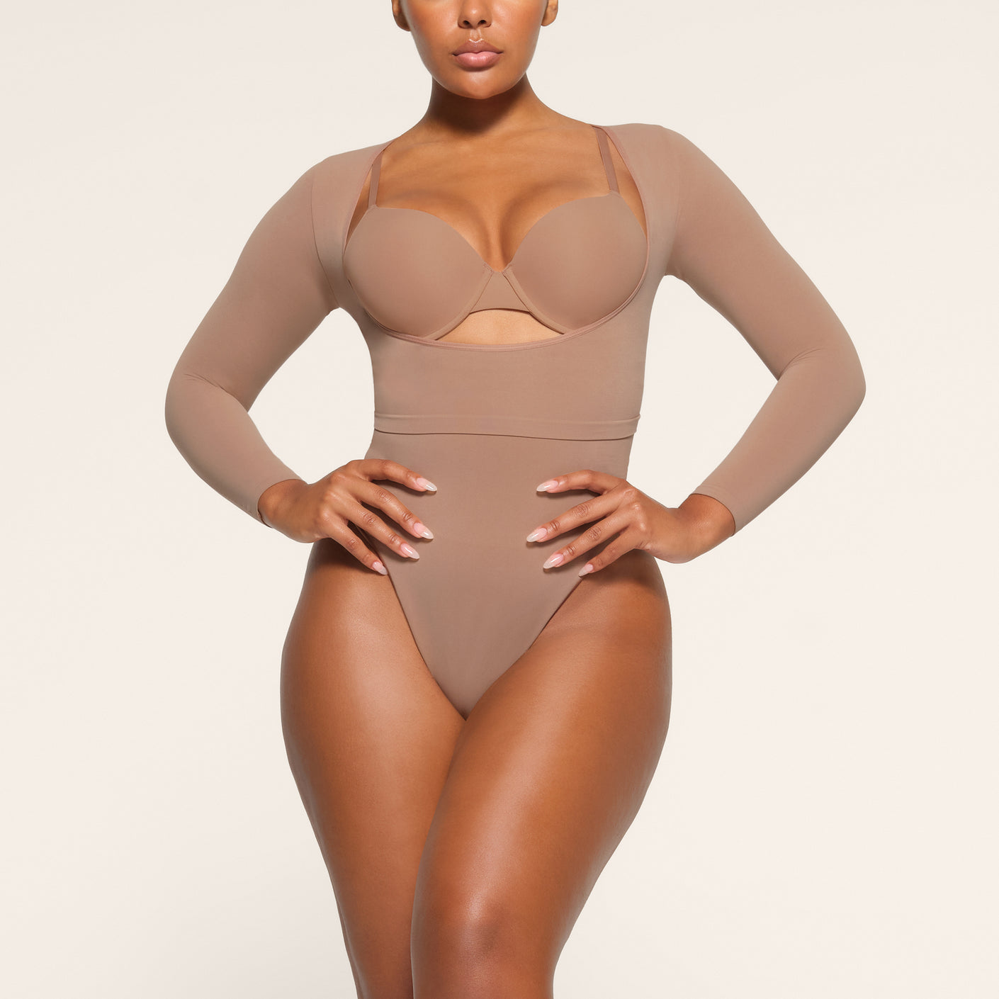 Mid-Thigh Arm control Bodysuit. Body Shaper,Arm Shapewear