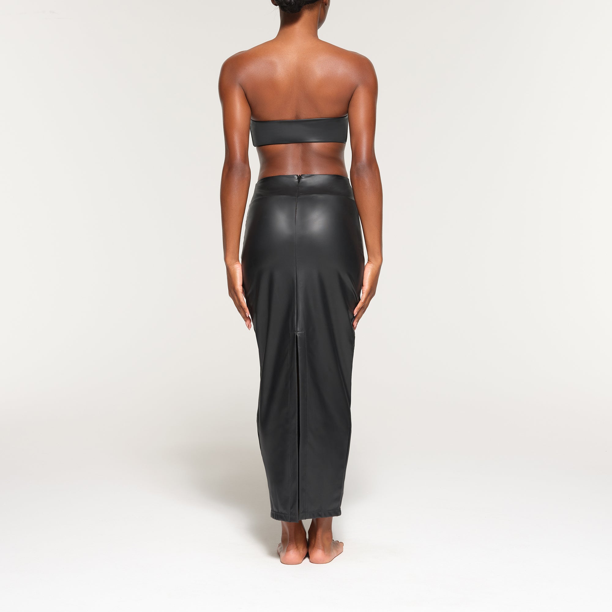 FAUX LEATHER SWIM SKIRT | ONYX - FAUX LEATHER SWIM SKIRT | ONYX