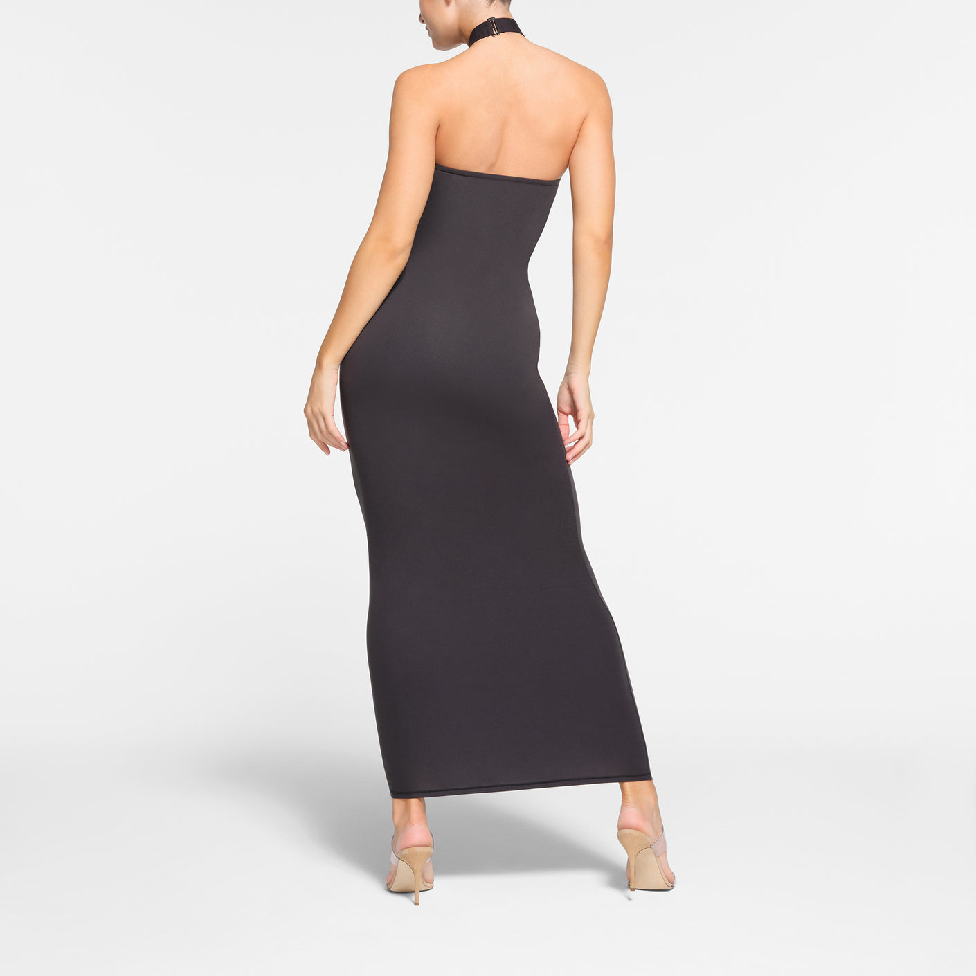 FITS EVERYBODY WRAP LONG SLIP DRESS | ONYX