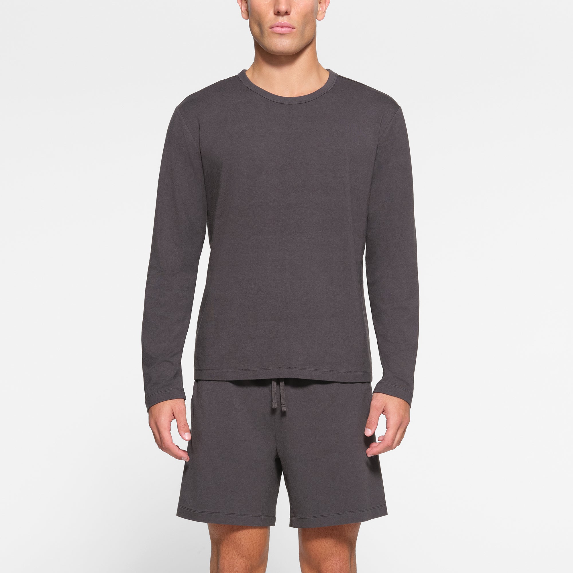 JERSEY LOUNGE MENS RELAXED LONG SLEEVE T-SHIRT | ASH
