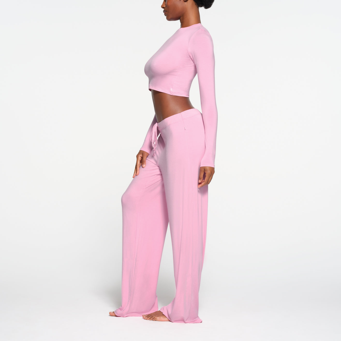 SKIMS SLEEP SUPER CROPPED LONG SLEEVE | BUBBLE GUM